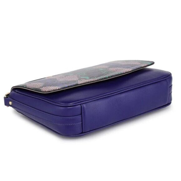 NWOT Wmns Vicenzo Leather Faith Genuine Leather Snake Accent Crossbody Bag Blue - Picture 12 of 13